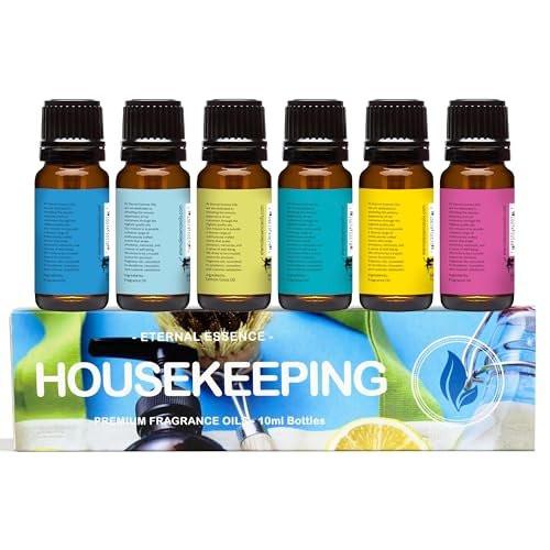 Eternal Essence Oils Housekeeping Set of 6 Premium Fragrance Oils - Includes Clean Cotton, Lemon Blossom, Lemon Grass, Sweet Pea, Ocean Breeze and Mountain Rain Scented Oils - 10ML - görsel 4