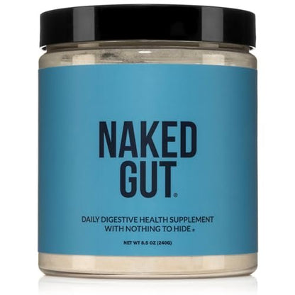 NAKED Gut - Daily Gut Health Supplement - Natural Gut Health Powder for Gut Cleanse, Digestive Support, GMO-Free, Soy-Free, Gluten-Free, Vegan and Hypoallergenic, 40 Servings