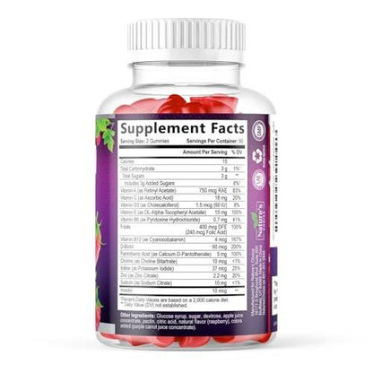 Multivitamin Gummies for Adults - Complete Adult Multivitamins Gummy with Essential Vitamins A, C, D, E, & High Potency B12 for Women & Men, Daily Immune Support Multivitamins Supplement - 120 Gummies