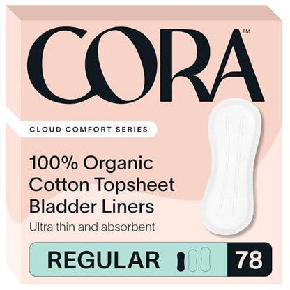 Cora 100% Organic Cotton Topsheet Bladder Liners (78 Regular Bladder Liners)