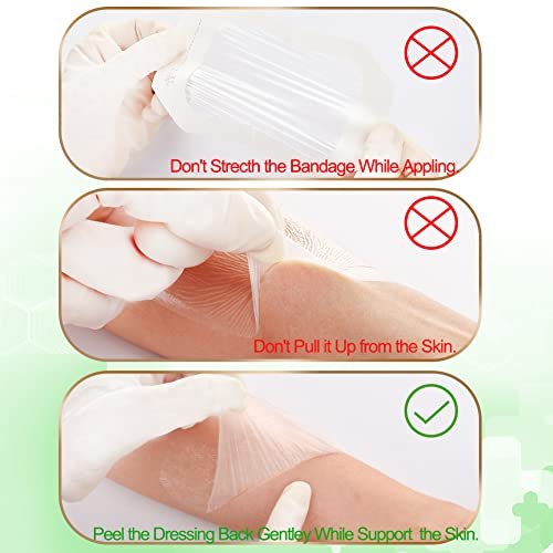 NeuHeils Transparent Film Dressing 2 3/8'' x 2 3/4'', 100 Pack, Waterproof Wound Cover Bandage, Clear IV Catheter Tape, Adhesive Patch, Shower Shield - görsel 12