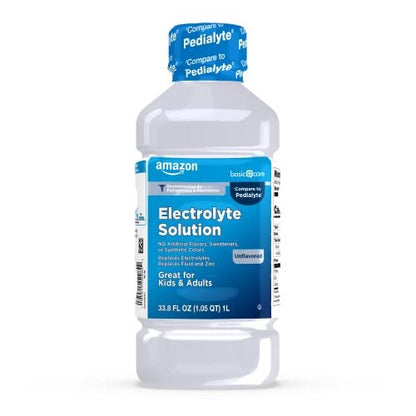 Oral Electrolyte Solution with Zinc for Rehydration, Unflavored, No Artificial Flavors or Sweeteners, 33.8 fl oz (1-Pack)