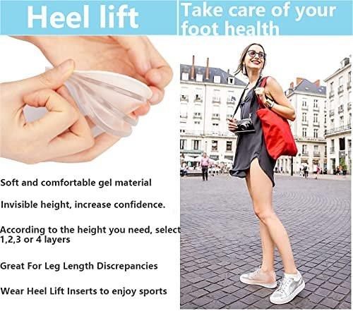 Adjustable Orthopedic Heel Lift Inserts, 1/4" to 1" Gel Heel Pads, Height Increase Insole for Leg Length Discrepancies, Heel Spurs, Heel Pain, Sports Injuries, and Achilles Tendonitis (4 Layers), Small - görsel 11
