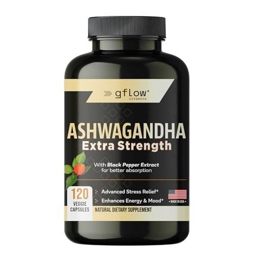 gflow vitamins Ashwagandha Supplements for Women and Men | Sleep, Mood and Energy Support | Extra Strength, Vegan Friendly, Non-GMO, Made in USA - görsel 5
