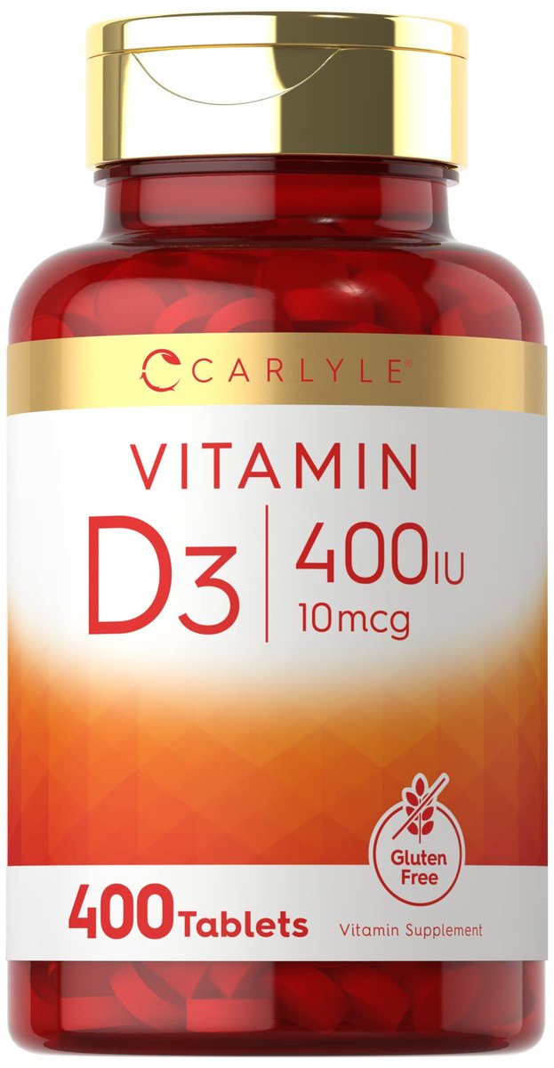 Carlyle Vitamin D3 400IU (10mcg) | 400 Tablets | Value Size | Vegetarian, Non-GMO, and Gluten Free Formula | Vitamin D Supplement - görsel 2