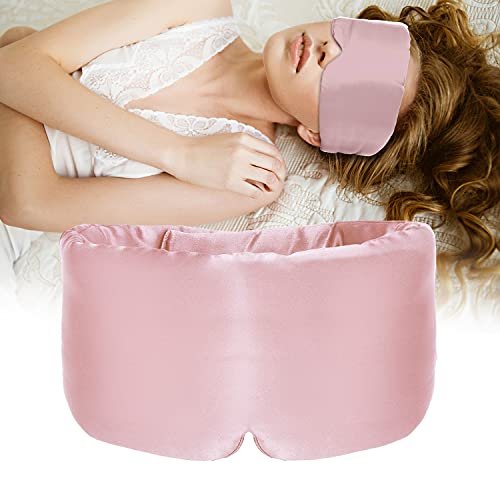 ATreebag Silk Sleep Mask for Women Men, Mulberry Silk Eye Sleeping Mask & Blindfold with Adjustable Strap, Blackout Eye Cover for Sleep Travel Yoga Nap, Large Size, Light Plum - görsel 2