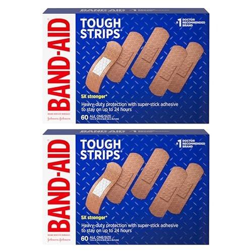 BAND-AID Brand Tough Strips Adhesive Bandages for Wound Care, Durable Protection for Minor Cuts and Scrapes, All One Size, 2 Pack - görsel 6