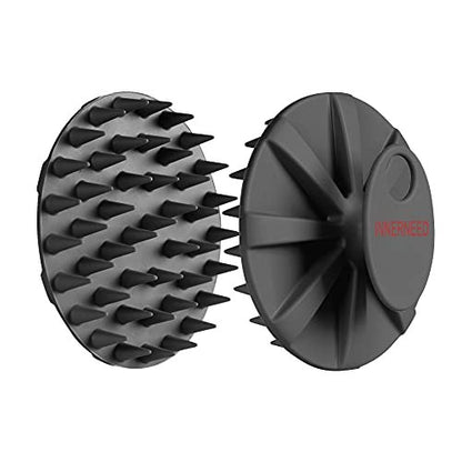 INNERNEED Scalp Care Massager Shampoo Brush, Wet & Dry Manual Head Scrubber Hair Washing, Soft Silicone Bristles, for Hair Growth, Dandruff Removal, Comfortable for All Hair Types (Black)