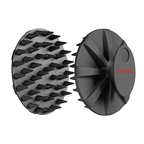 INNERNEED Scalp Care Massager Shampoo Brush, Wet & Dry Manual Head Scrubber Hair Washing, Soft Silicone Bristles, for Hair Growth, Dandruff Removal, Comfortable for All Hair Types (Black) - görsel 1