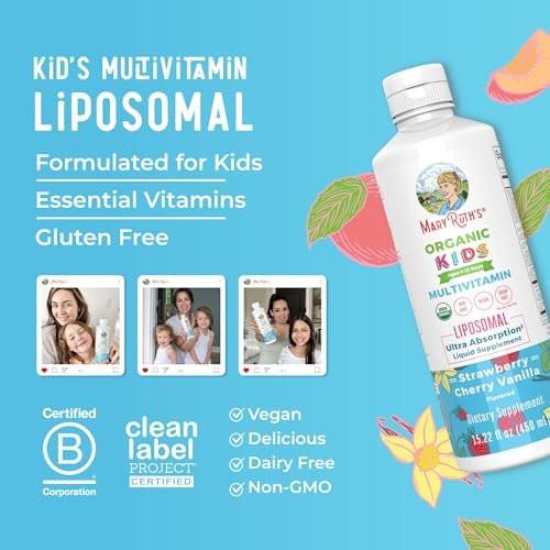 MaryRuth Organics Kids Multivitamin Liposomal | Vegan, Sugar-Free Vitamins for Kids | Ages 4+ | 2 Month Supply | 15.22 Fl Oz - görsel 18
