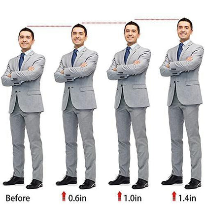 Dr. Foot's Height Increase Insoles, Heel Cushion Inserts, Heel Lift Inserts for Leg Length Discrepancies (1.4" Height, Black)