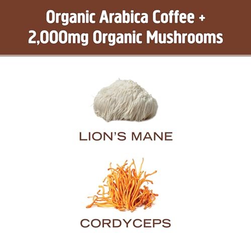 OM MUSHROOM SUPERFOOD Instant Coffee – Organic Arabica with Lion’s Mane, Cordyceps, Reishi, Turkey Tail & Ginkgo for Energy, Focus & Clarity – 6.24 oz Canister, 30 Servings - görsel 12