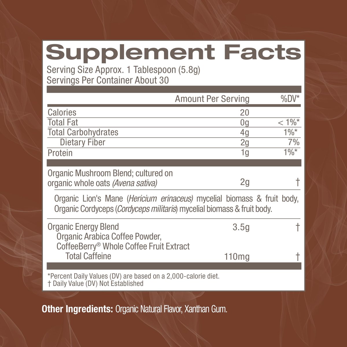 OM MUSHROOM SUPERFOOD Instant Coffee – Organic Arabica with Lion’s Mane, Cordyceps, Reishi, Turkey Tail & Ginkgo for Energy, Focus & Clarity – 6.24 oz Canister, 30 Servings - görsel 5