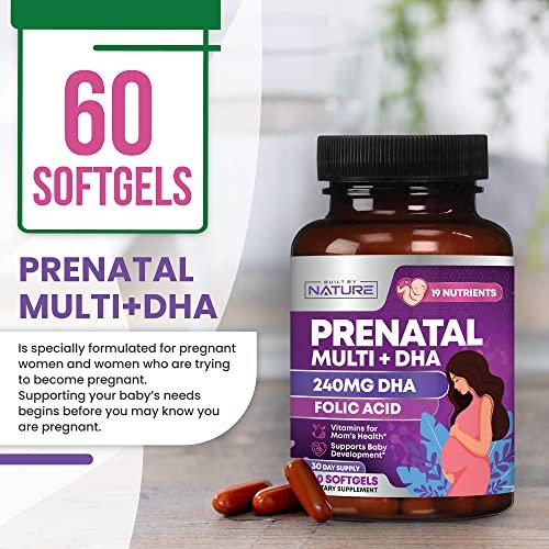 Prenatal Vitamins for Women - Multivitamin with DHA, Folic Acid, Vitamin C, B12, Iron & Omega-3 - Before, During & Post Pregnancy Supplement for Healthy Growth & Brain Development - 60 Softgels - görsel 11