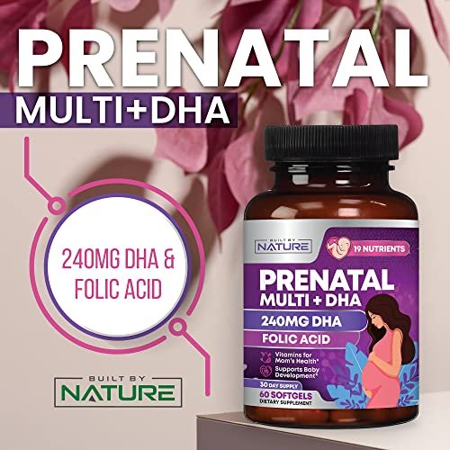 Prenatal Vitamins for Women - Multivitamin with DHA, Folic Acid, Vitamin C, B12, Iron & Omega-3 - Before, During & Post Pregnancy Supplement for Healthy Growth & Brain Development - 60 Softgels - görsel 4
