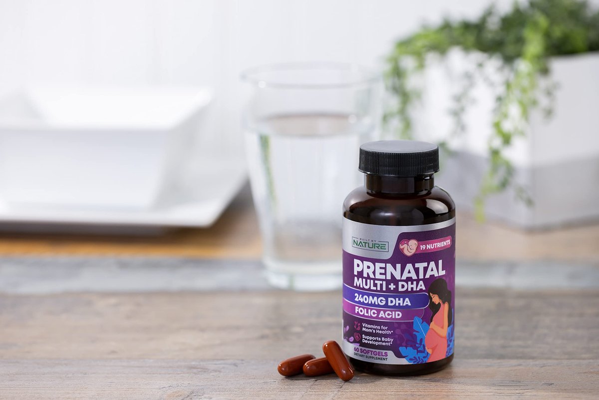 Prenatal Vitamins for Women - Multivitamin with DHA, Folic Acid, Vitamin C, B12, Iron & Omega-3 - Before, During & Post Pregnancy Supplement for Healthy Growth & Brain Development - 60 Softgels - görsel 2