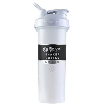BlenderBottle Classic V2 Shaker Bottle Perfect for Protein Shakes and Pre Workout, 32-Ounce, White