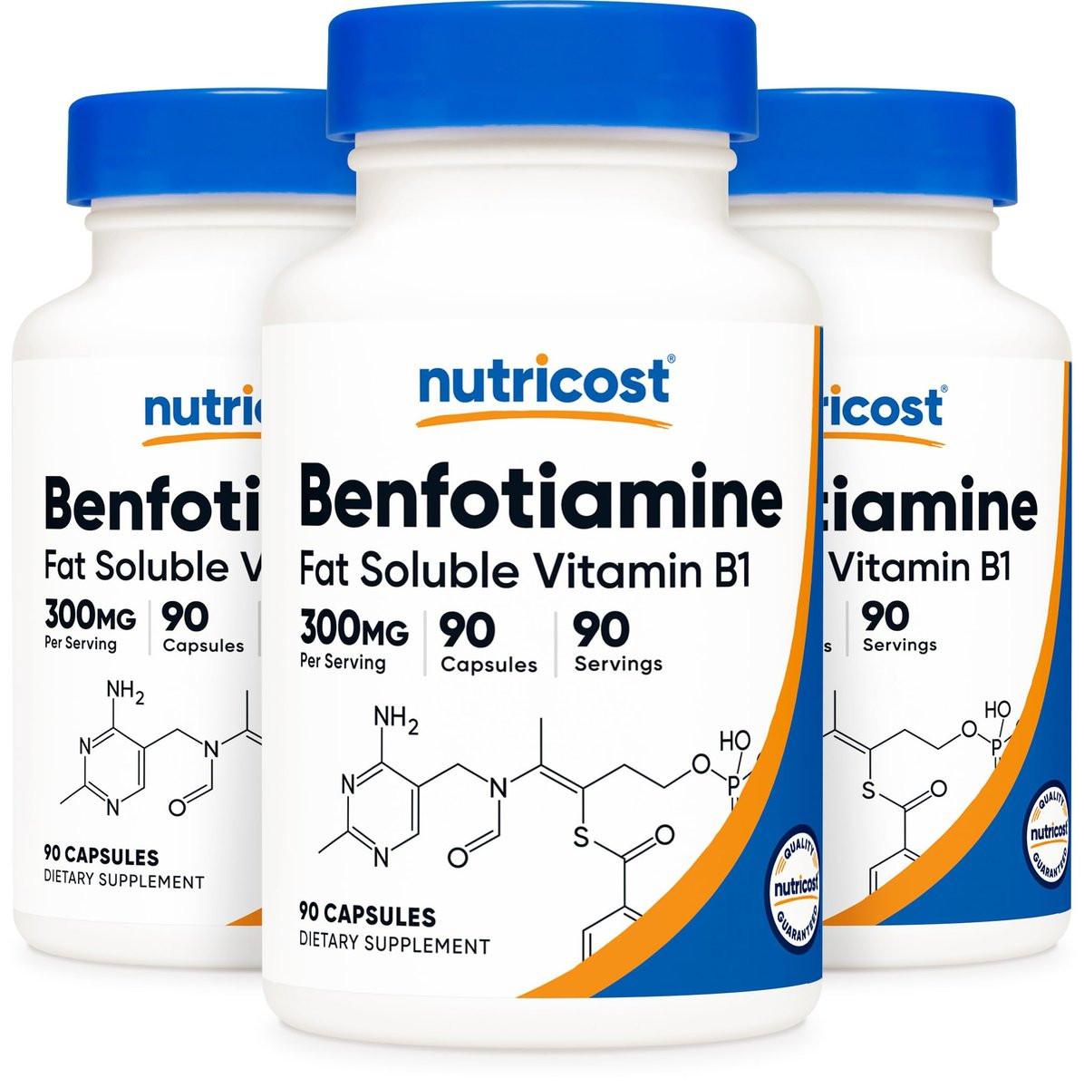 Nutricost Benfotiamine 300mg, 90 Capsules - Gluten Free, Non-GMO, and Vegetarian Friendly Fat Soluble Vitamin B1 - görsel 6