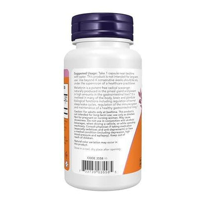 NOW Foods Maximum Strength Melatonin 20 mg, 90 Veg Capsules - Supports Healthy Sleep Cycle, Free Radical Scavenger, Gastrointestinal Support