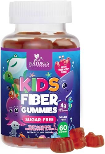 Kids Fiber Gummies – Sugar Free Prebiotic Plant-Based Fiber 4g per Serving Supplement - Improved Soluble Formula Supports Digestive Health & Regularity - Natural Berry Flavor Chewable - 60 Gummies - görsel 2