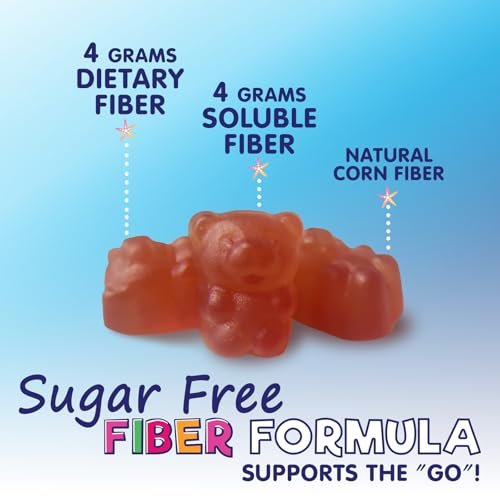 Kids Fiber Gummies – Sugar Free Prebiotic Plant-Based Fiber 4g per Serving Supplement - Improved Soluble Formula Supports Digestive Health & Regularity - Natural Berry Flavor Chewable - 60 Gummies - görsel 6