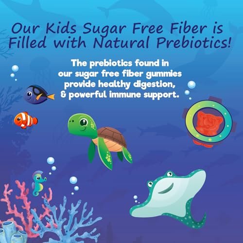 Kids Fiber Gummies – Sugar Free Prebiotic Plant-Based Fiber 4g per Serving Supplement - Improved Soluble Formula Supports Digestive Health & Regularity - Natural Berry Flavor Chewable - 60 Gummies - görsel 12