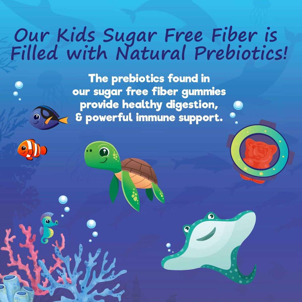Kids Fiber Gummies – Sugar Free Prebiotic Plant-Based Fiber 4g per Serving Supplement - Improved Soluble Formula Supports Digestive Health & Regularity - Natural Berry Flavor Chewable - 60 Gummies - görsel 11