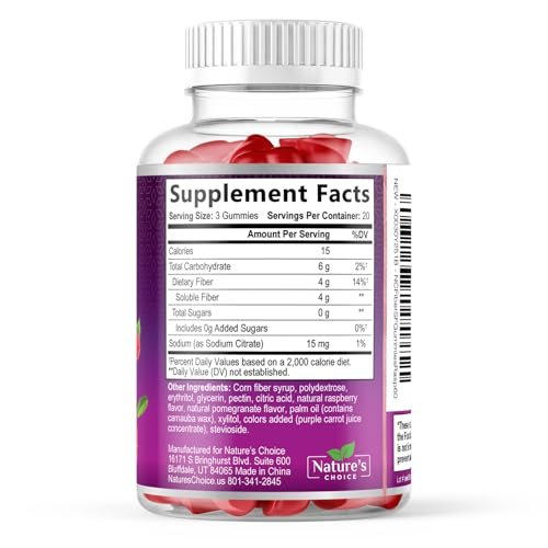 Fiber Gummies For Adults - Daily Digestive Health & Regularity Support - Sugar Free Soluble Fiber 4g Per Serving Gummy Supplement - Plant Based Prebiotic Gut & Digestion Support Gummy - 60 Gummies - görsel 14