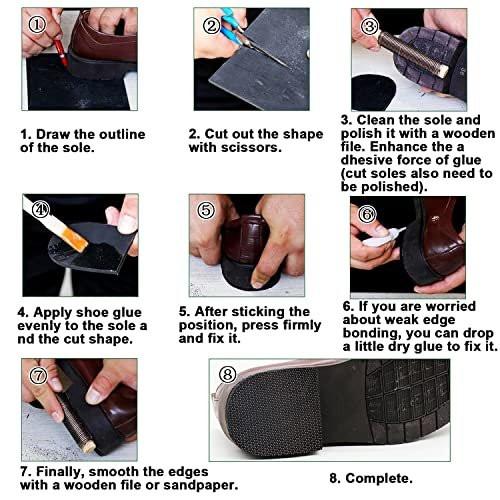 DUTWROY Resistant Sole Sheet 2.2MM Heel Repair Pad Rubber Sole Pad Black Shoes Bottom Repairing Material for Women Men Shoes - görsel 3