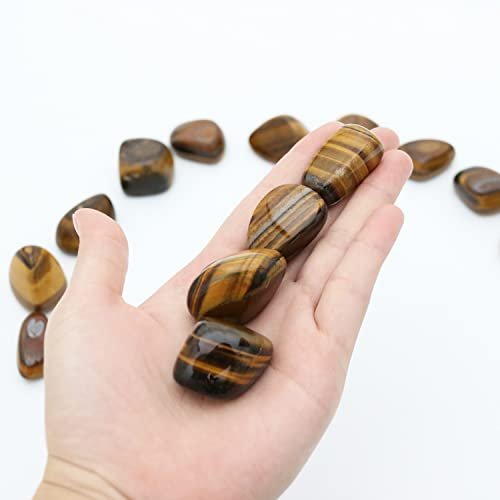 Nvzi Tumbled Polished Natural Tiger's Eye Stones, Crystals and Healing Stones Quartz Bulk for Wicca, Reiki, Healing Energy, Chakra Stones, Witchcraft Supplies (10Pcs) - görsel 9