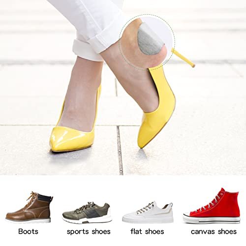 Huethy Back of Heel Cushion Inserts, Mesh Grips Pads for Boots, Loose Shoes Too Big, Reusable Adhesive Heel Guards Liners for Women Men, Improve Shoe Fit, 4PCS-Beige - görsel 13