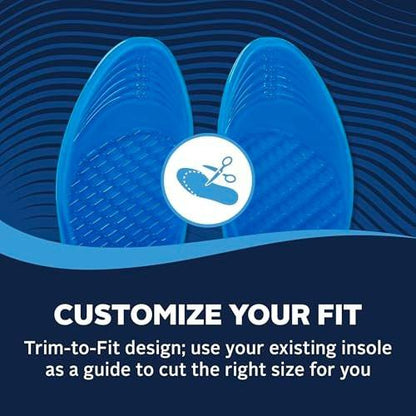 Airplus Super Gel Cushion Insole for Men’s Shoe Sizes 8-14 – All-Day Comfort, Shock Absorption, Gel Zones, Full-Length Footbed, Trim-to-Fit for Casual, Athletic, Dress Shoes, and Work Boots