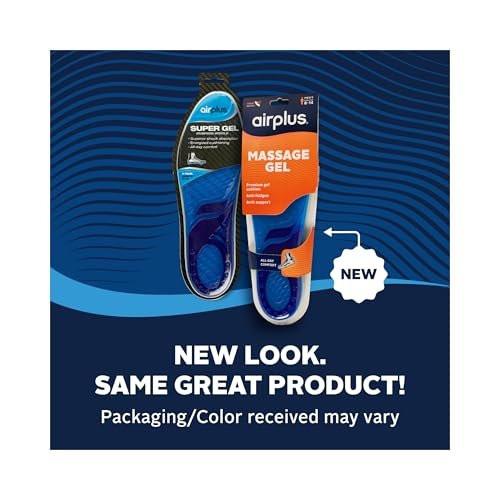 Airplus Super Gel Cushion Insole for Men’s Shoe Sizes 8-14 – All-Day Comfort, Shock Absorption, Gel Zones, Full-Length Footbed, Trim-to-Fit for Casual, Athletic, Dress Shoes, and Work Boots - görsel 1