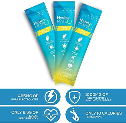 HydroMATE Electrolyte Powder Lemon Lime – Refreshing Lemon Lime Flavor: Enjoy a crisp, clean taste that makes – Image 3