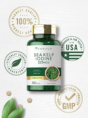Carlyle Sea Kelp Iodine Supplement | 225mcg | 300 Tablets | Traditional Herb Supplement | Non-GMO, Gluten Free - görsel 4