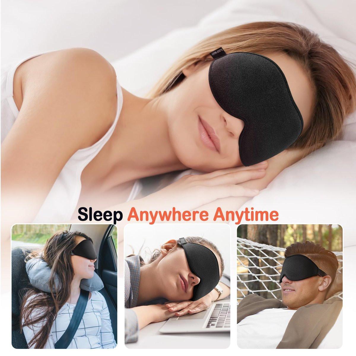 LitBear Sleep Mask for Side Sleeper Women Men, Eye Mask for Sleeping Light Blocking, 3D Contoured Cup Sleeping Mask, Soft Breathable Sleep Eye Mask with Adjustable Elastic Strap for Travel - görsel 4