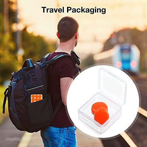 Frienda 21 Pairs Ear Plugs for Sleeping Reusable Moldable Silicone Earplugs Soft Noise Cancelling Earplugs Sound Blocking Ear Plugs with Case for Swimming Concert 32dB NRR (Blue, Orange, Rose Red) - görsel 1