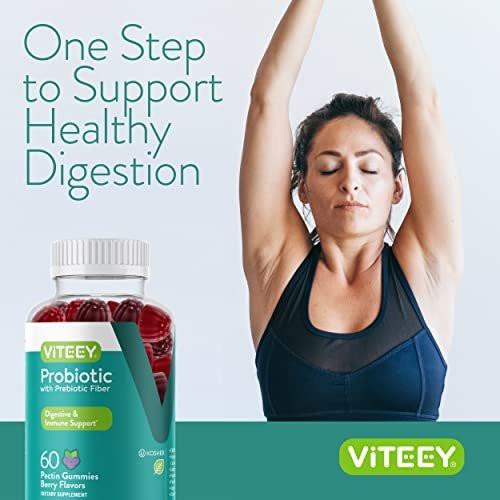 VITEEY Probiotic Gummies with Prebiotics – Gut Health Supplements for Digestive Health – 2 Billion CFUs – Vegan, Gluten-Free – 120 Count - görsel 4