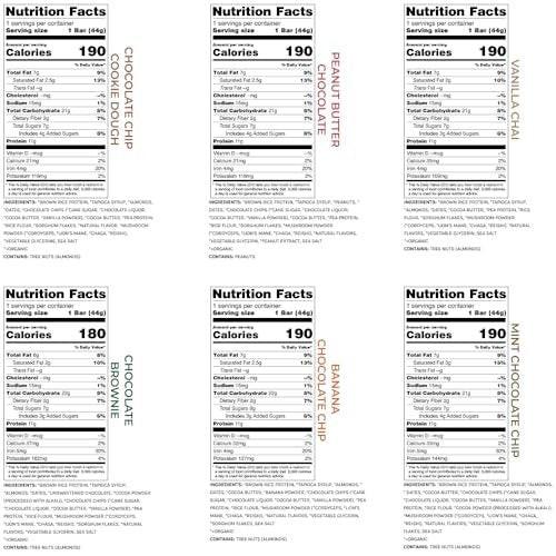 Balanced Tiger Vegan Protein Bars | Plant Based Protein Bars w/Functional Mushrooms - Lions Mane, Shitake, Reishi & Maitake | 6 Bars Sampler Pack - görsel 1