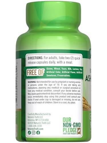 Nature's Truth Ashwagandha Capsules | 90 Count | Extra Strength | with Black Pepper | Non-GMO & Gluten Free Supplement - görsel 14