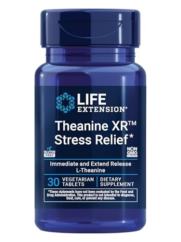 Life Extension Theanine XR™ Stress Relief – L-Theanine – Promotes a Calm Response to Daytime Stress – Non-GMO, Gluten-Free, Vegetarian – 30 Tablets