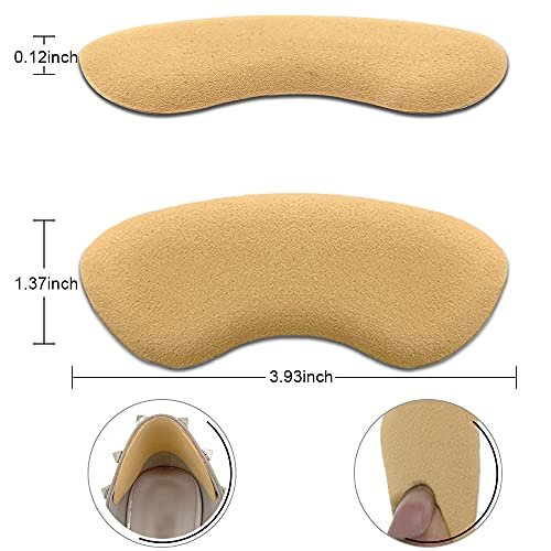 Dr. Foot’s Heel Grips for Men and Women, Self-Adhesive Heel Cushion Inserts Prevent Heel Slipping, Rubbing, Blisters, Foot Pain, and Improve Shoe Fit - 2 Pairs (Khaki)