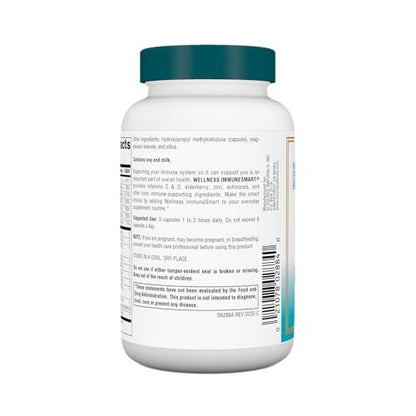 Source Naturals Wellness ImmuneSmart - For Core Daily Immune Support with Vitamins A, C, D, Zinc, Elderberry, Echinacea, Andrographis, Turkey Tail and Garlic - 90 Capsules