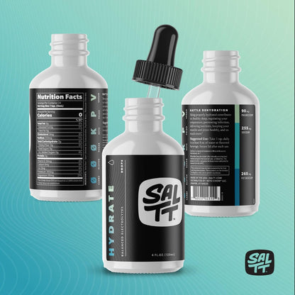 SALTT - Hydrate (8.3 oz) - Electrolytes Drops - Energy Boost - Sodium, Potassium, Magnesium, Zinc, Copper - Unflavored - Ultra Low Carb - Zero Sugar, Vegan, Gluten Free, Non GMO - By Keto Chow