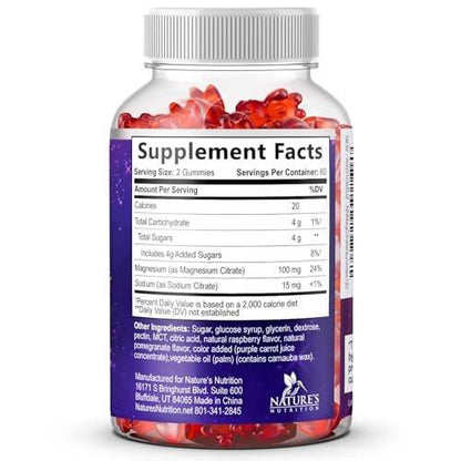 Magnesium Citrate Gummies for Adults & Kids - High Absorption Magnesium Supplements - Premium Calm, Relaxation, Muscle, Nerve, Bone & Heart Support - Great-Tasting Vegan Gummy Supplement - 120 Gummies