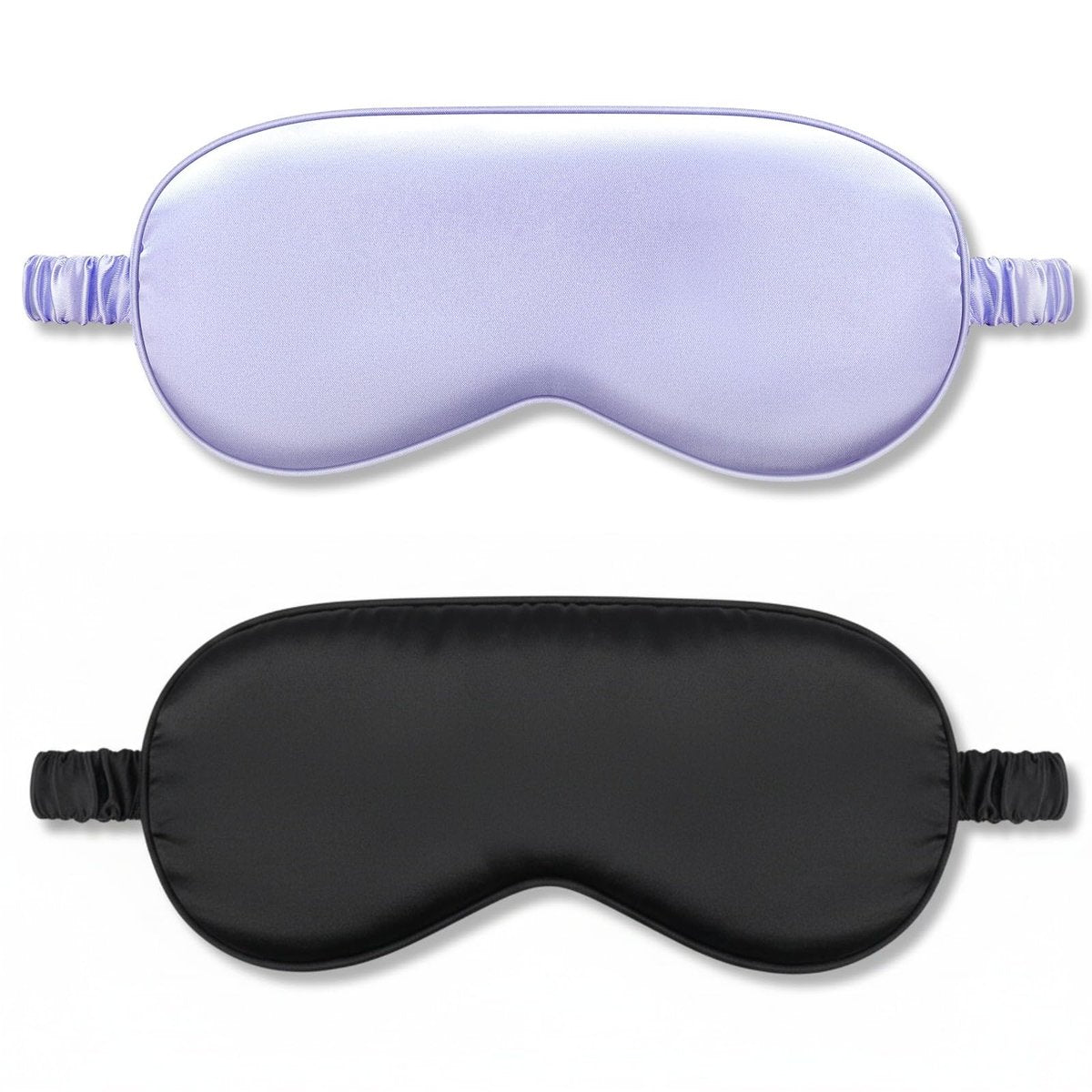 2Pack Silk Sleep Mask, IEKEODI Eye Mask for Sleeping, Elastic Blackout Eye Mask & Blindfold for Full Night's Sleep, Travel and Nap (Black+Purple) - görsel 1
