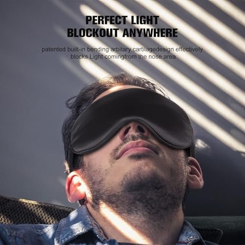 2Pack Silk Sleep Mask, IEKEODI Eye Mask for Sleeping, Elastic Blackout Eye Mask & Blindfold for Full Night's Sleep, Travel and Nap (Black+Purple) - görsel 12