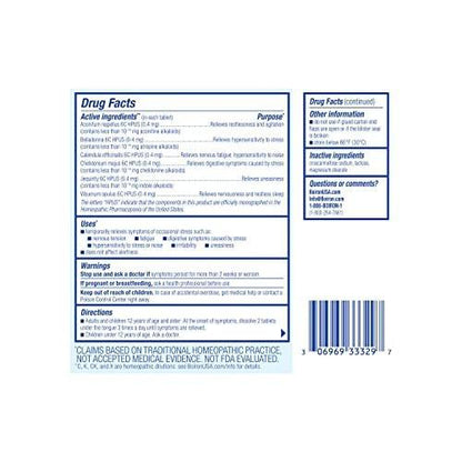 Boiron StressCalm Tablets for Relief of Stress, Anxiousness, Nervousness, Irritability, and Fatigue - 120 Count