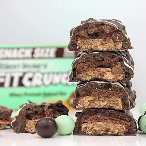 FITCRUNCH Snack Size Protein Bars, Designed by Robert Irvine, 6-Layer Baked Bar, 3g of Sugar, Gluten Free & Soft Cake Core (6 Bars, Mint Chocolate Chip) - görsel 14