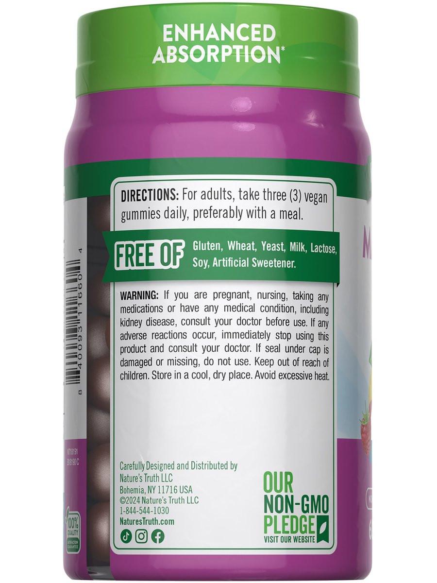 Nature's Truth Magnesium Gummies for Adults | 200mg | 60 Count | Vegan, Non-GMO & Gluten Free Supplement | Enhanced Absorption Magnesium Citrate - görsel 13